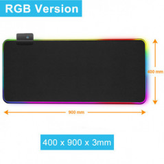 MousePad RGB nas extremidades com controlador tapete grande para Gaming