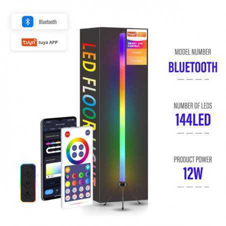 Barra LED vertical RGB, Bluetooth, com controle remoto